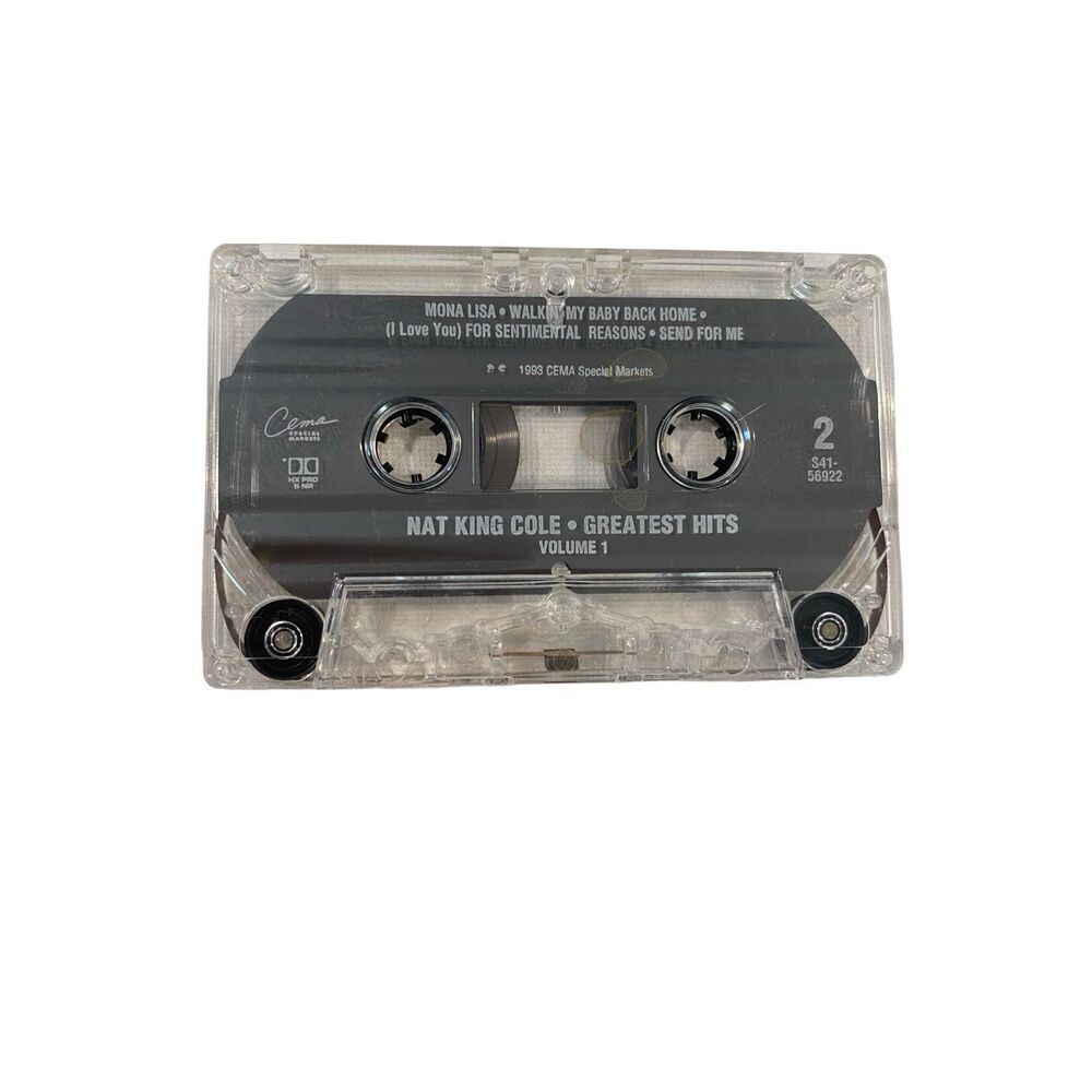 Nat King Cole Greatest Hits Volume 1 Cassette Tape 1993 Cema Clear Shell Vintage